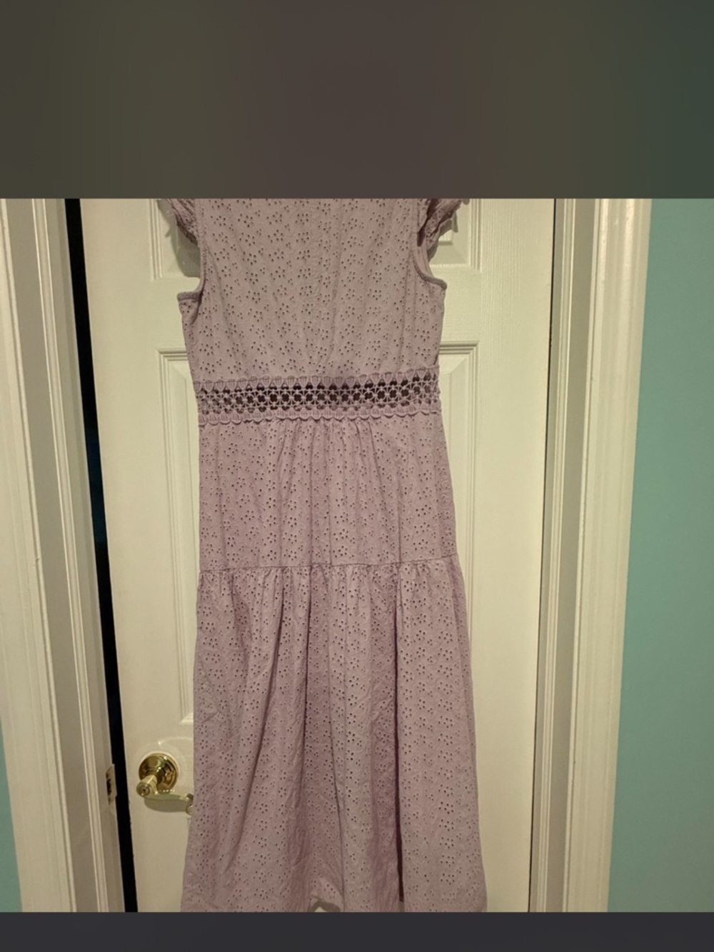 Altar'd State Lavender Eyelet Midi Dress with Button Front - Picture 3 of 4